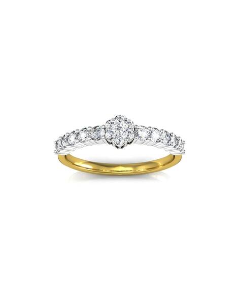 Avsar Yellow Gold Cubic Zirconia Studded Aakansha Ring