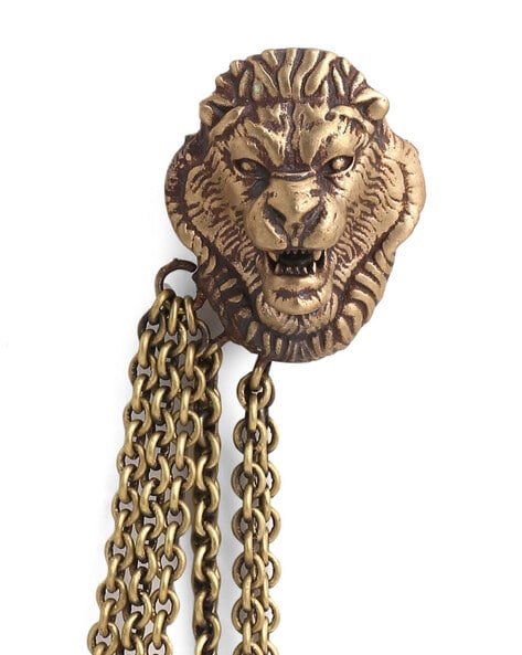 Gold lion sale brooch