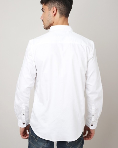 Poomex Men Solid Casual White Shirt - Buy Poomex Men Solid Casual White  Shirt Online at Best Prices in India