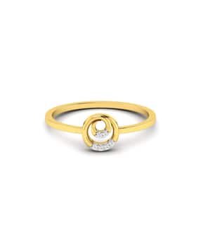 avsar Yellow Gold Swarovski Stone-Studded Ring-picture-12