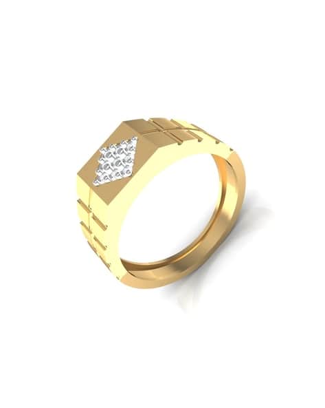 Yellow Gold Diamond-Studded Pallavi Ring | 18 Kt