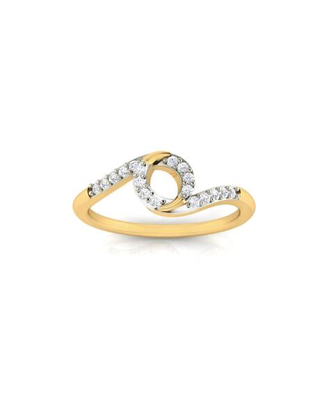 Avsar Yellow Gold Cubic Zirconia Studded Diksha Ring