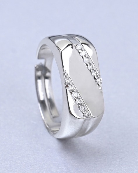 Buy Clara 92.5 Sterling Silver Adjustable Size Twist Band Ring Online At  Best Price @ Tata CLiQ
