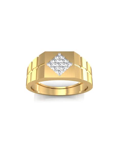 Yellow Gold Diamond-Studded Pallavi Ring | 18 Kt
