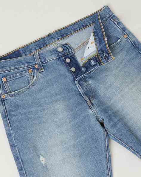 501 Original Fit Distressed Medium Wash High-Rise Jeans