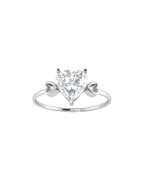 Avsar White Gold Cubic Zirconia Studded Kashmir Ring