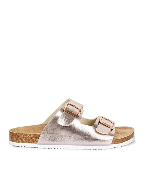 Buy Silver Flat Sandals for Women by MOZAFIA Online Ajio