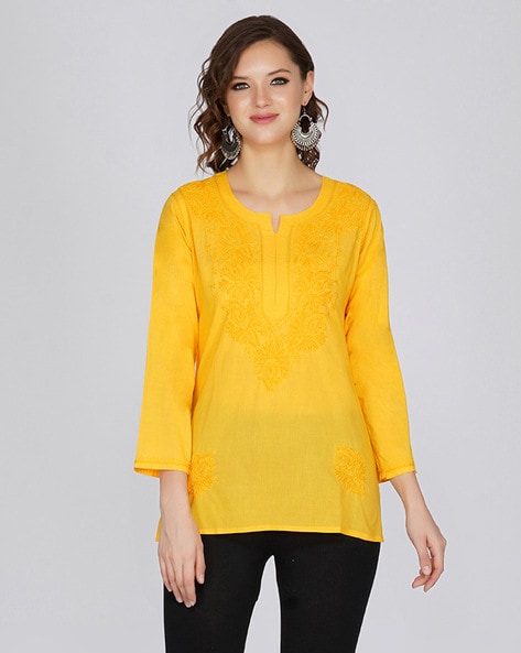 Buy Yellow Kurtis & Tunics for Women by TSUCCHI TRADITIONS Online | Ajio.com