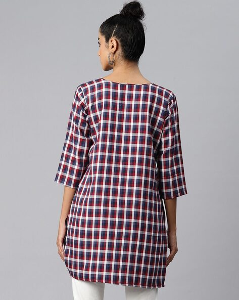 Checked Straight Kurti