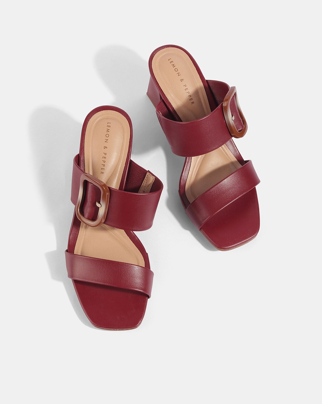 Buy LEMON & PEPPER Womens Casual Wear Slip On Heeled Shoes | Shoppers Stop