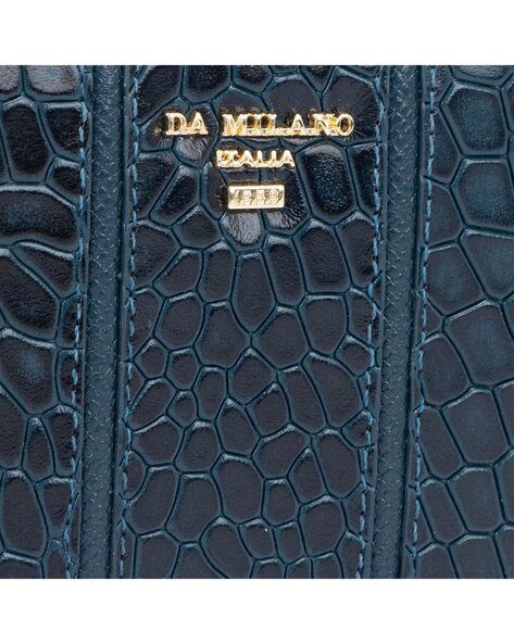 Prada Saffiano And Crocodile Leather Wallet in Blue for Men