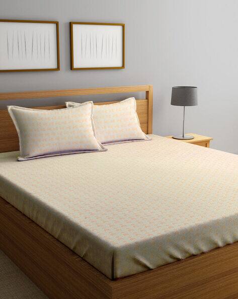 KLOTTHE 300 TC Printed King Bedsheet with Pillow Covers