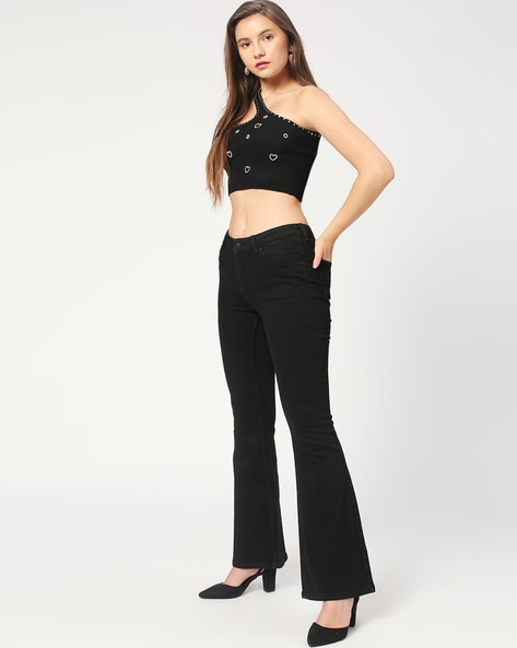 Macarena High Rise Bell Bottom Jeans (Black) – Valeria'S Boutique