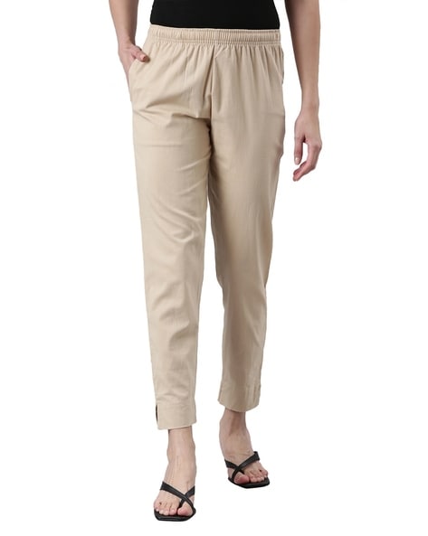 White & Blue Khadi Cotton Pants Design by Originate at Pernia's Pop Up Shop  2024