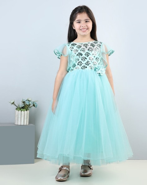 Buy Aarika Girls Sea Green Colour Net Sequin Frock Online at Best Prices in  India - JioMart.