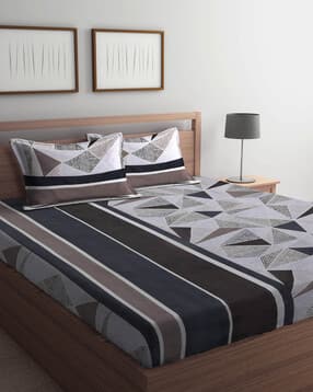 klotthe 300 TC Printed King Size Bedsheet with Pillow Covers-picture-29