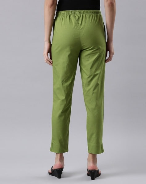 Green Striped Slim Fit Pencil Pant – Amukti - The Women's Ethnic Fashion  Store