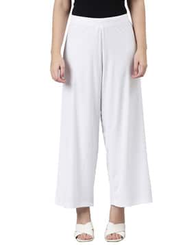 Ribbed Palazzos with Elasticated Waist