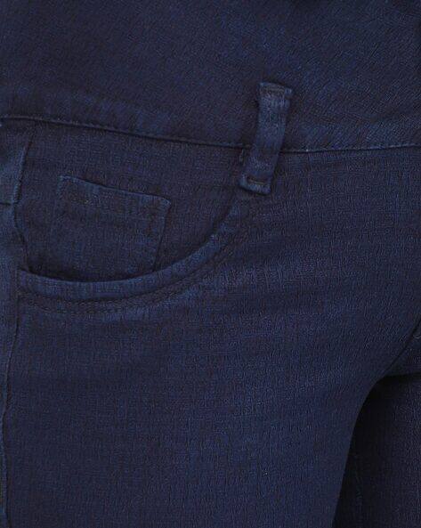 High-Rise Denim Shorts with frayed Detail