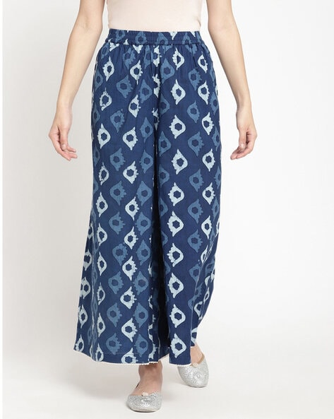 Wide Flare Block Print Palazzo Summer Trousers Indian Rayon Pants free Size  | eBay