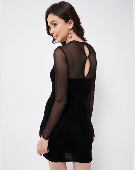 Buy CUT-OUT TWITSED BODYCON BLACK DRESS for Women Online in India