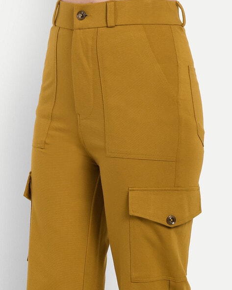 Time and Tru Women's High-Rise Slim Cargo Pants with Pockets