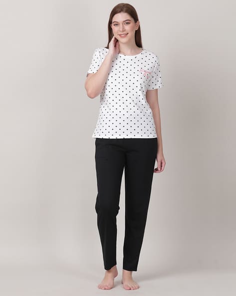 Buy White Black Night&LoungeWearSets for Women by MACKLY Online