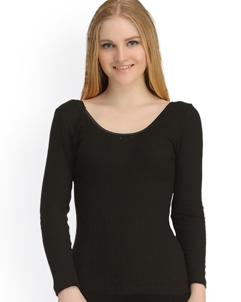 Buy Wearslim Women Black Cotton Blend Three Forth Sleeves Thermal Vest  Online at Best Prices in India - JioMart.