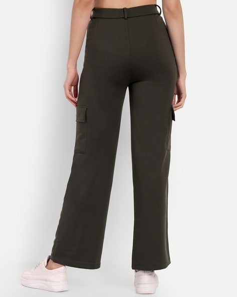 High-Rise Straight Fit Cargo Pants