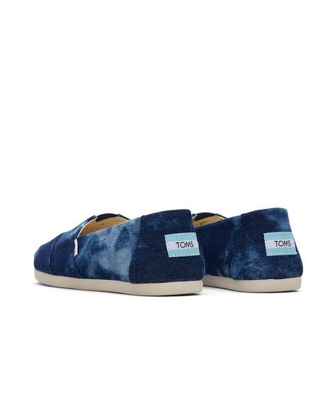 Washed Canvas Navy Slip-Ons