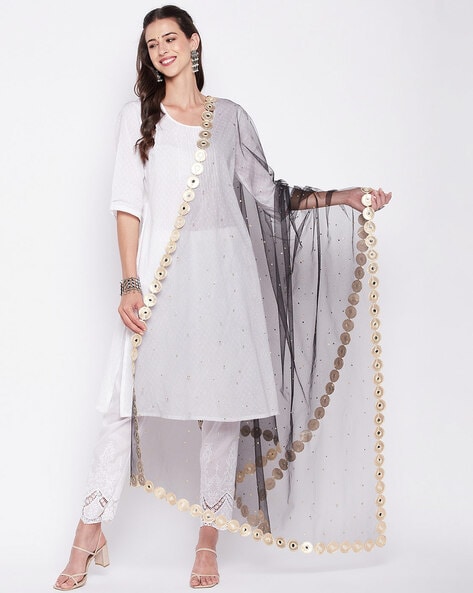 Embellished Dupatta with Sequinned Price in India