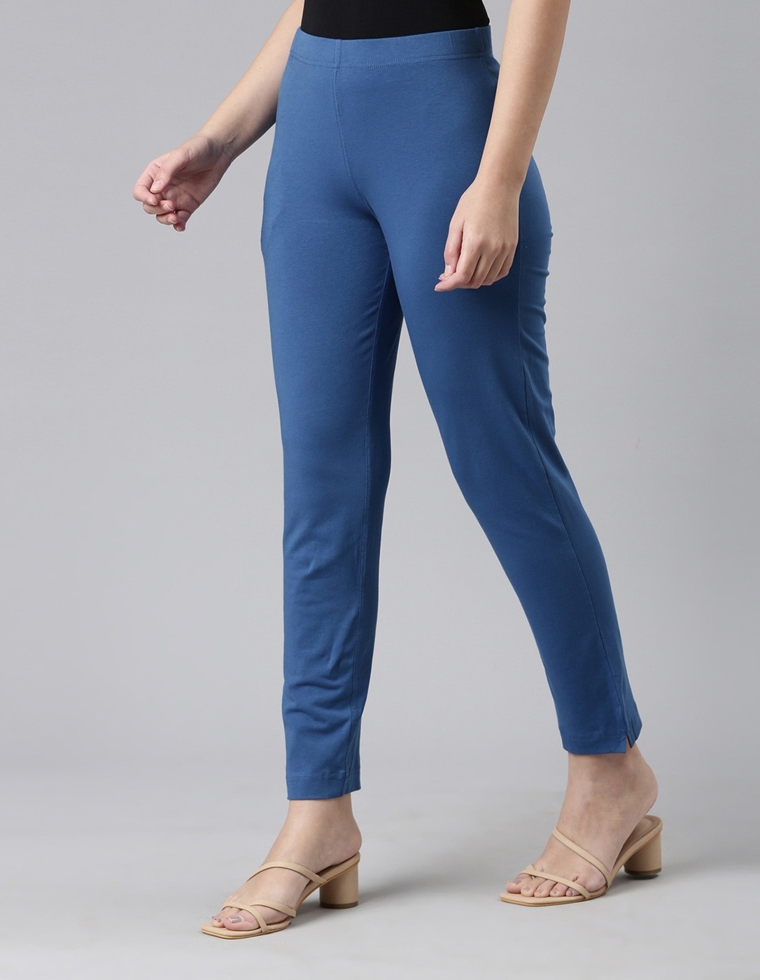 American-style Homemade Gouache Blue Loose Sports Pants Women's