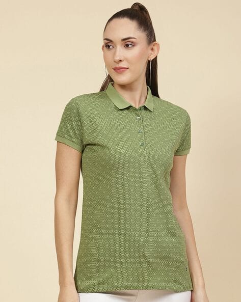 Geometric Print Polo T-shirt