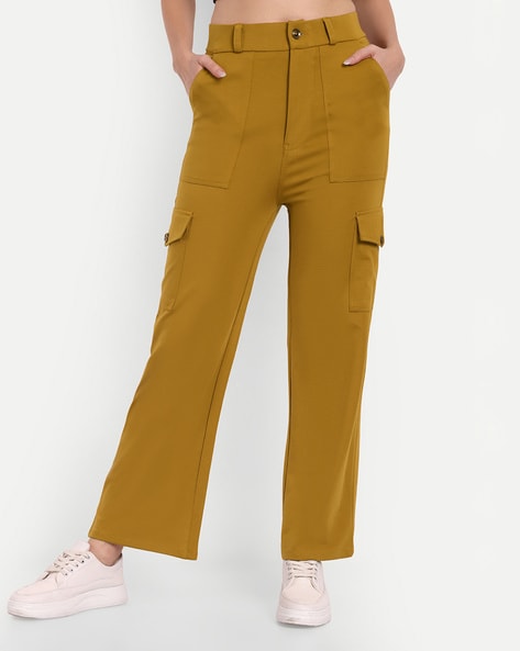 Buy Broadstar High-Rise Straight Fit Cargo Pants at Redfynd