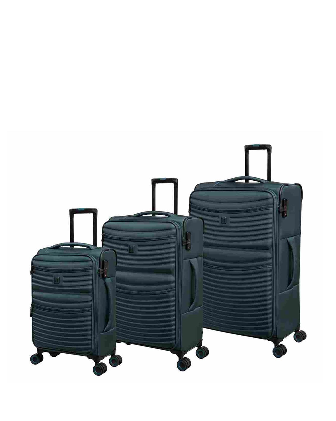 Buy CARRIALL Groove Set of 2 Polypropylene Blue Trolley Bags (65Cm, 75Cm)  with 8 Wheels online