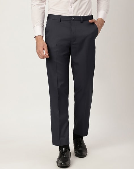Buy Park Avenue Men Textured Smart Regular Fit Formal Trousers - Trousers  for Men 23237758 | Myntra