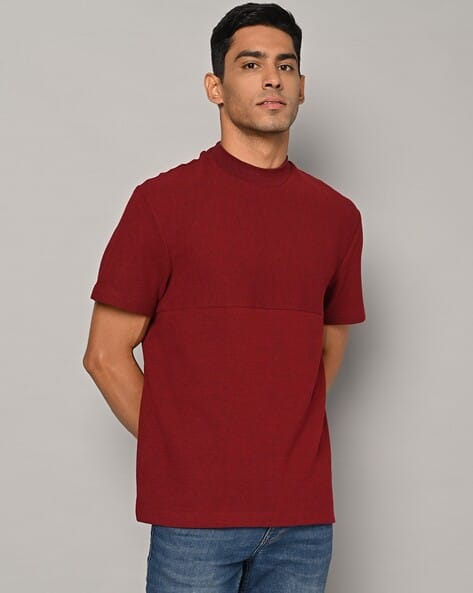 Marks & Spencer Relaxed Fit Cotton Mix Ribbed Crew-Neck T-Shirt