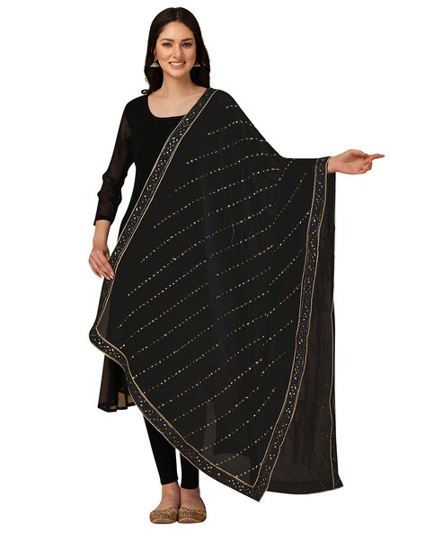 Embellished Chiffon Dupatta with Border Price in India