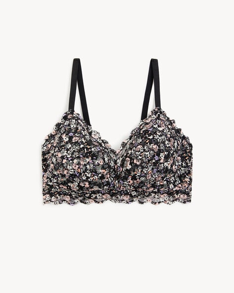 Lace Padded Full Cup Non-Wired Bralette Bra