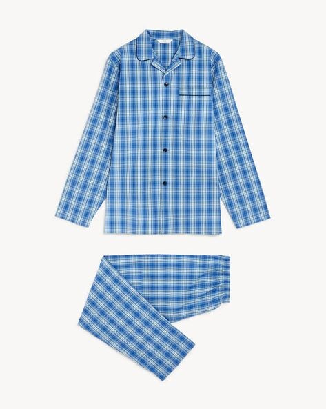 Mens check best sale pyjama set