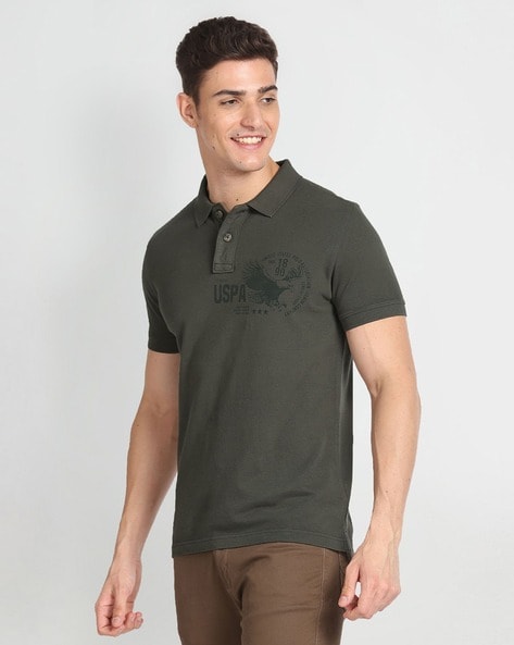 Graphic Print Slim Fit Polo T-Shirt