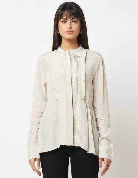 grey silk shirt womens