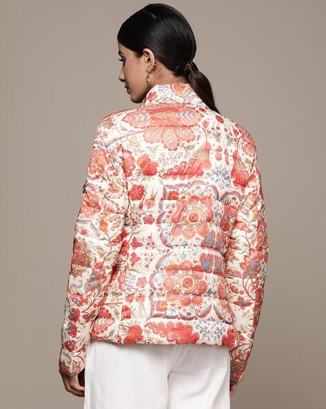 Off white floral hotsell puffer jacket