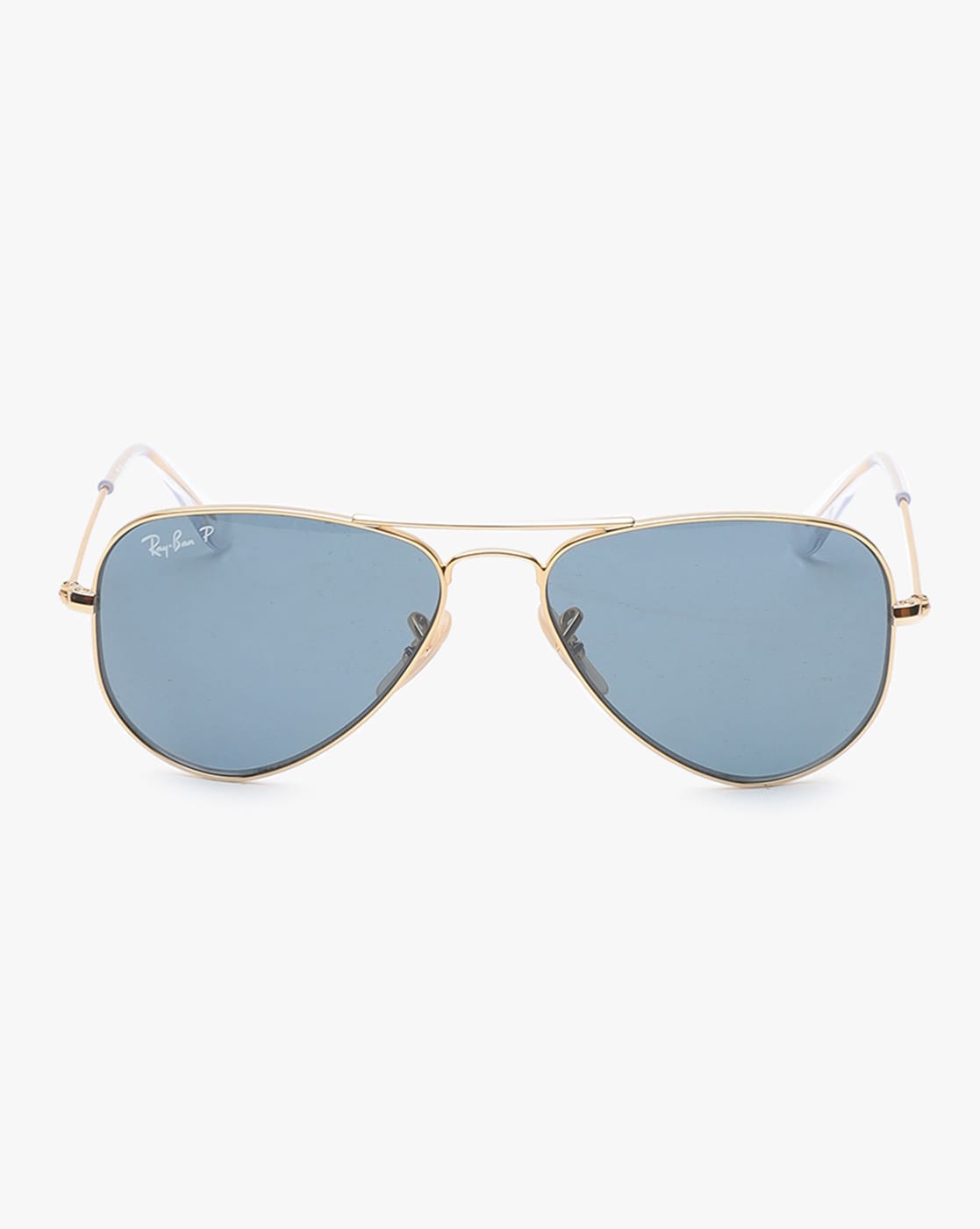 Gold sunglasses clearance with blue lenses