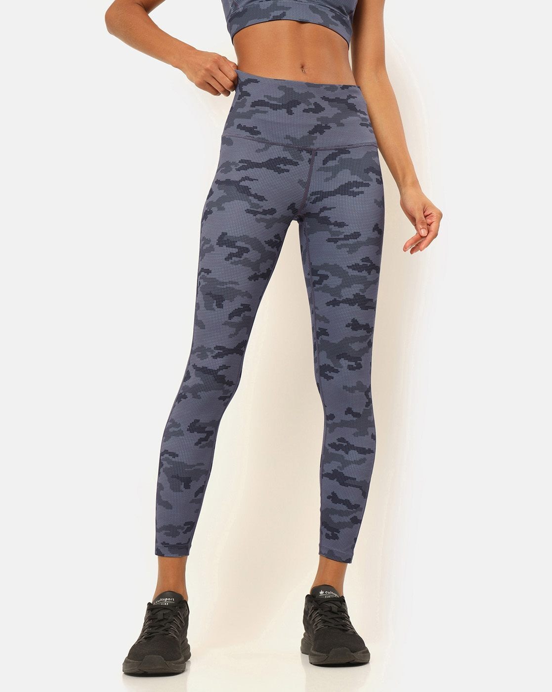 Buttery Smooth Blue Camouflage High Waisted Leggings - EEVEE | USA Fashion