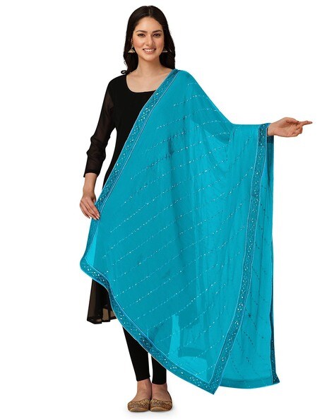 Embellished Chiffon Dupatta with Border Price in India