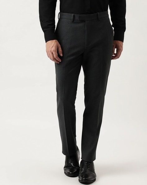 Men's Linen Smart Tailored Suit Trousers | Navy | Percival Menswear