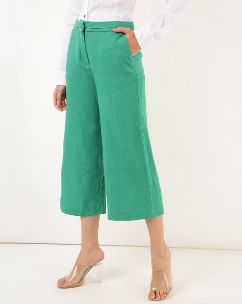 Zara Trafaluc collection cropped trousers culottes navy stripe | Vinted