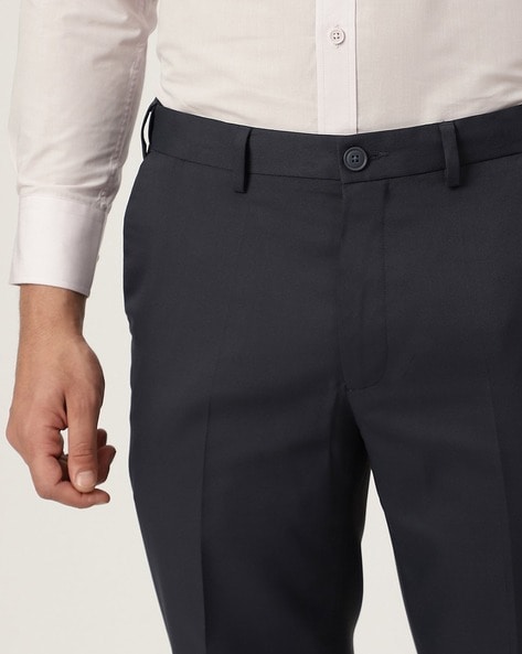 Buy Men Cream Solid Regular Fit Formal Trousers Online - 79913 | Peter  England