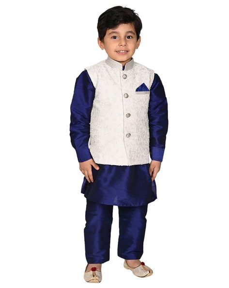 Buy Royal blue Kurta Sets for Boys by PEHANAAVA Online Ajio